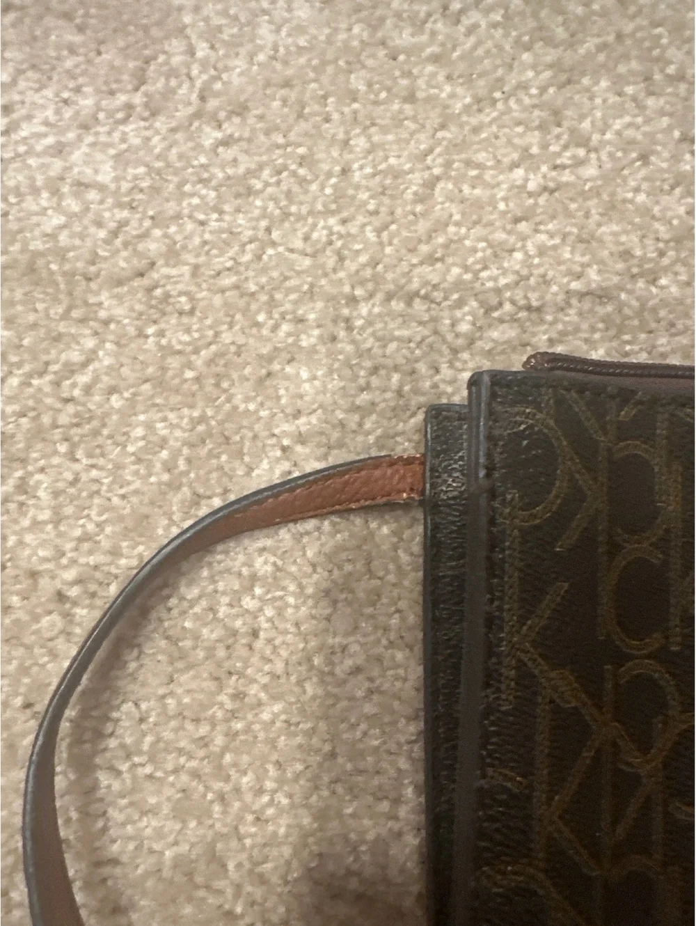 (2)Calvin Klein Monogram Wristlet Clutch Bag